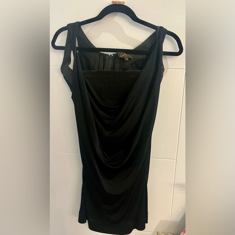 VIVIENNE WESTWOOD Black Draped Christy Corset Top or Micro Mini Dress